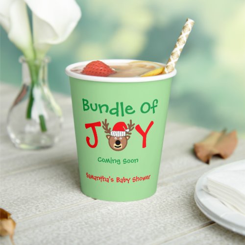 Bundle of Joy Christmas Baby Shower Paper Cups