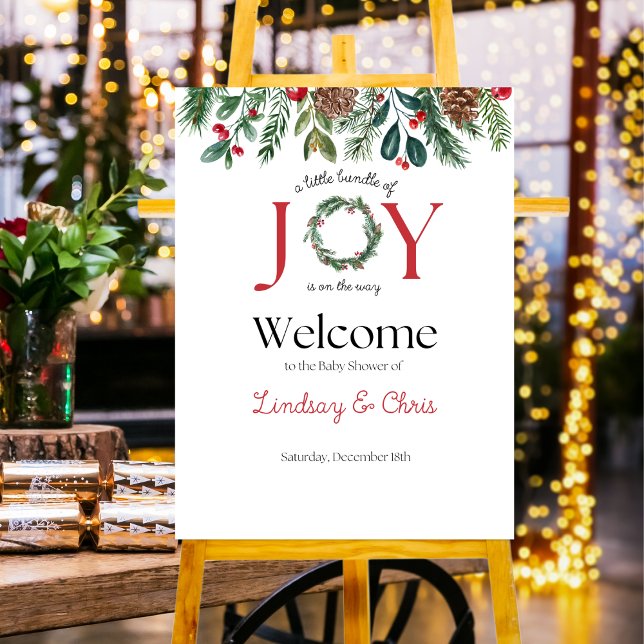 Bundle of JOY Christmas Baby Shower Poster (Creator Uploaded)