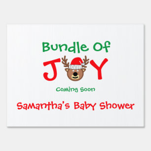 Bundle of Joy Christmas Baby Shower Sign