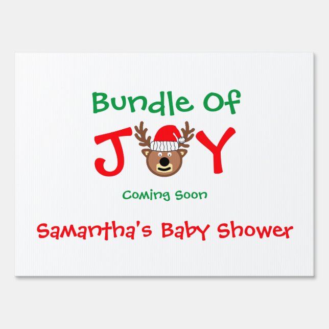 Bundle of Joy Christmas Baby Shower Sign (Front)