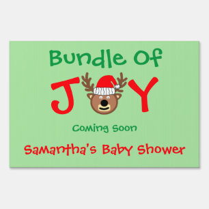 Bundle of Joy Christmas Baby Shower Sign