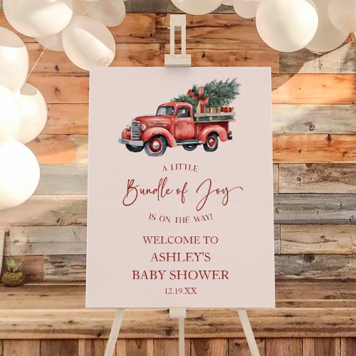 Bundle of Joy Christmas Baby Shower Welcome Sign