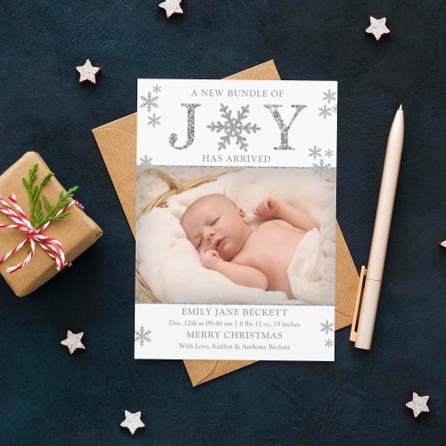 Bundle Of Joy Christmas Birth Announcement