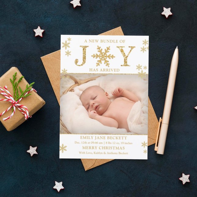 Bundle Of Joy Christmas Birth Announcement (Creator Uploaded)