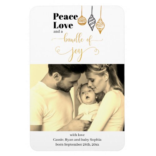 Bundle of Joy Christmas Photo Birth Announcement Magnet