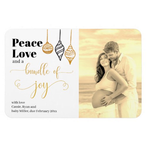 Bundle of Joy Christmas Pregnancy Photo Magnet