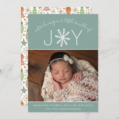 Bundle of Joy  Custom Color  Birth Announcement