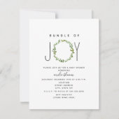 Bundle Of Joy Greenery Wreath Neutral Baby Shower Invitation (Front)