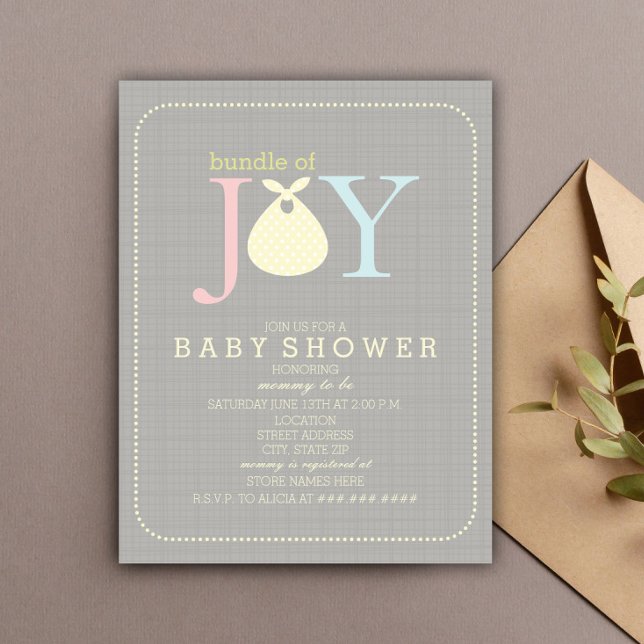 Bundle Of Joy Neutral Baby Shower Invitation (Creator Uploaded)