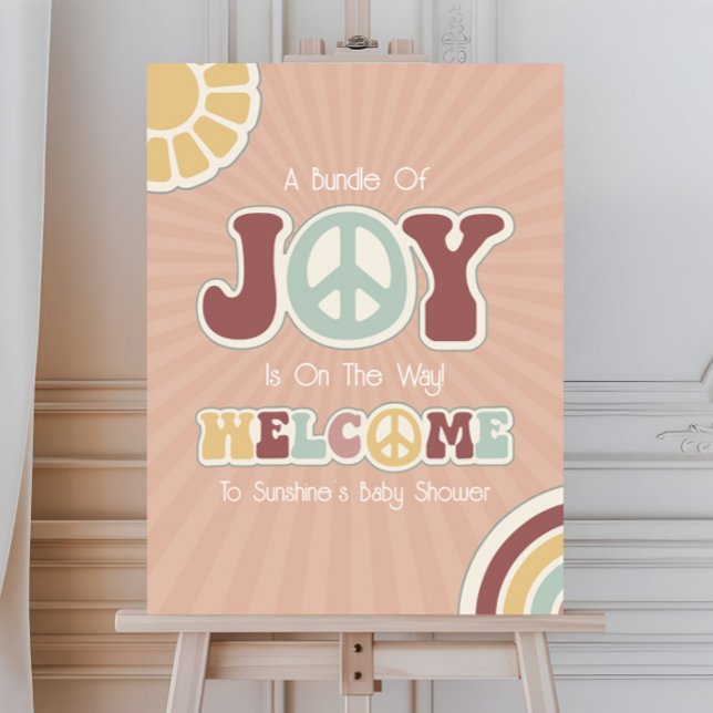 Bundle of Joy Peace Sign Pink Baby Shower (Creator Uploaded)