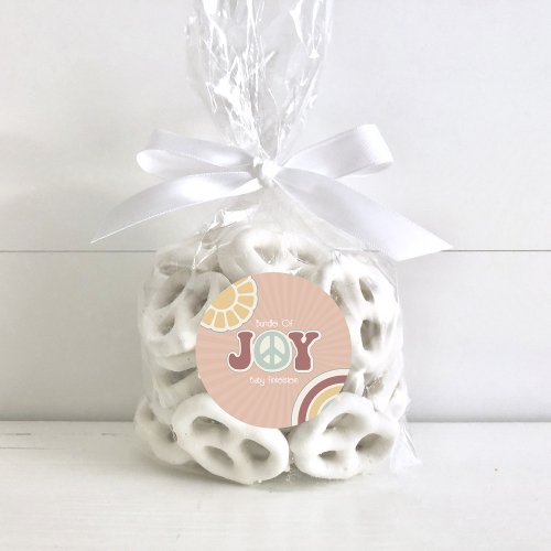 Bundle of Joy Peace Sign Pink Baby Shower Hippie Classic Round Sticker