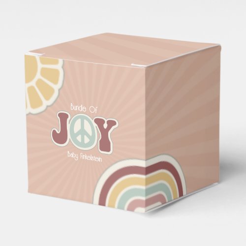Bundle of Joy Peace Sign Pink Baby Shower Hippie Favor Boxes