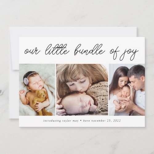 Bundle of Joy Photos Holiday Birth Announcement