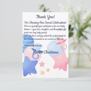 Bundle of Joy Pink & Blue Baby Shower Thank You Card