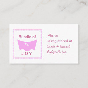 Bundle of joy registry card