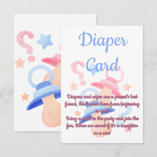 Bundle of Joy Reveal Party Diaper Card
