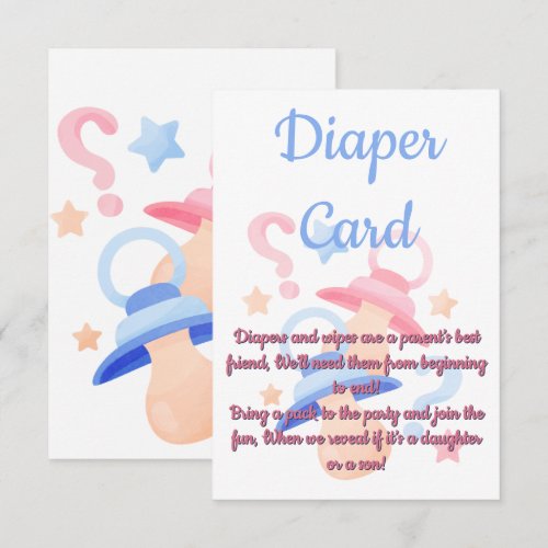 Bundle of Joy Reveal Party Diaper Card
