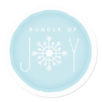 Bundle of Joy Snowflake Blue Baby Shower Classic Round Sticker