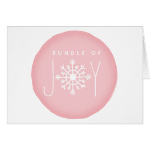 Bundle Of Joy Snowflake Pink Winter Baby Shower Cards