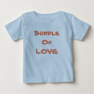 BUNDLE OF LOVE - Simple Cute Blue / Brown Baby T-Shirt