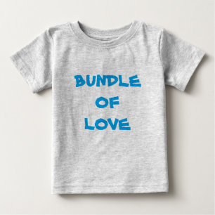 BUNDLE OF LOVE - Simple Cute Gray / Blue Baby T-Shirt