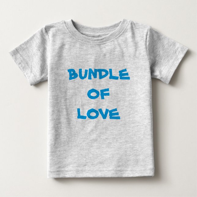 BUNDLE OF LOVE - Simple Cute Gray / Blue Baby T-Shirt (Front)