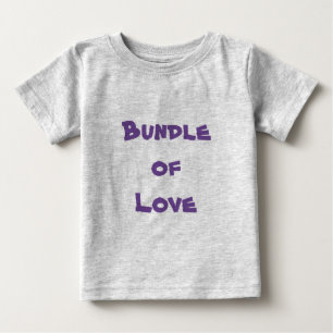 BUNDLE OF LOVE - Simple Cute Gray / Purple Baby T-Shirt
