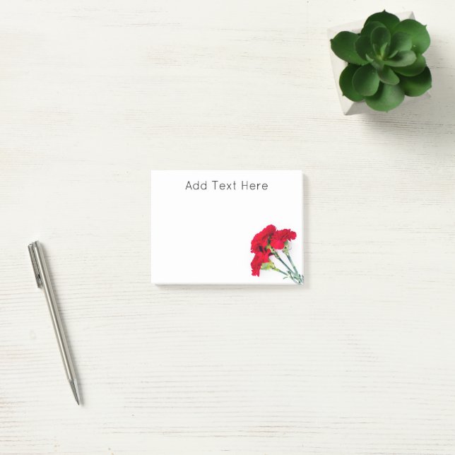 Bundle of Red Carnation Flowers Post-it Notes (Office)