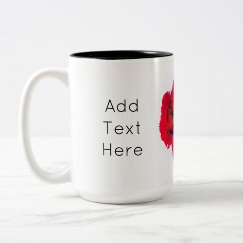 Bundle of Red Carnation Flowers Two_Tone Coffee Mug