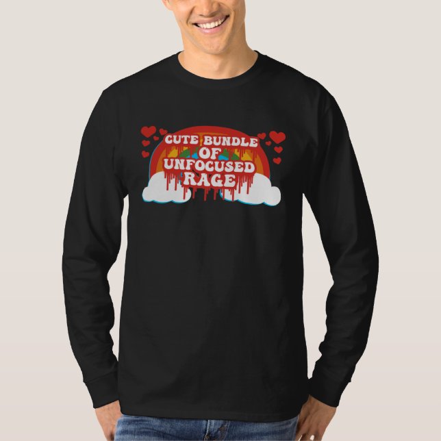 Bundle Of Unfocused Rage Rainbow Clouds Hearts Pas T-Shirt (Front)