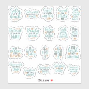 bundle pack cute beach motivational  QUOTE Sticker
