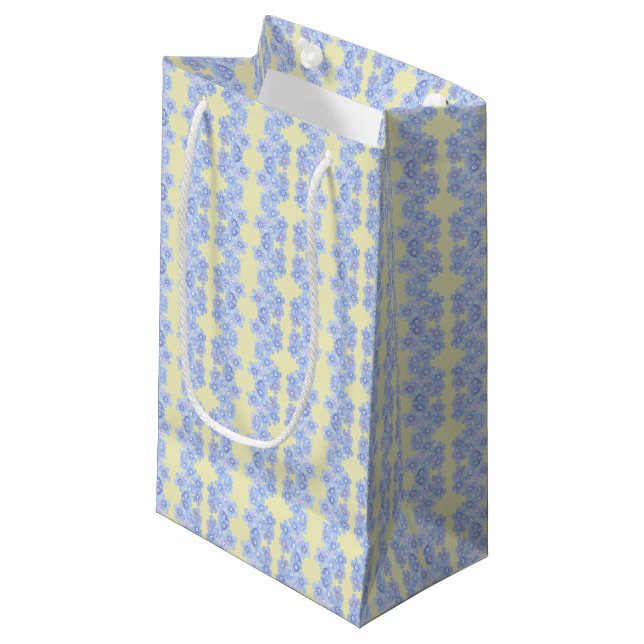 Bundles of Blue Bouquets Small Gift Bag (Front Angled)