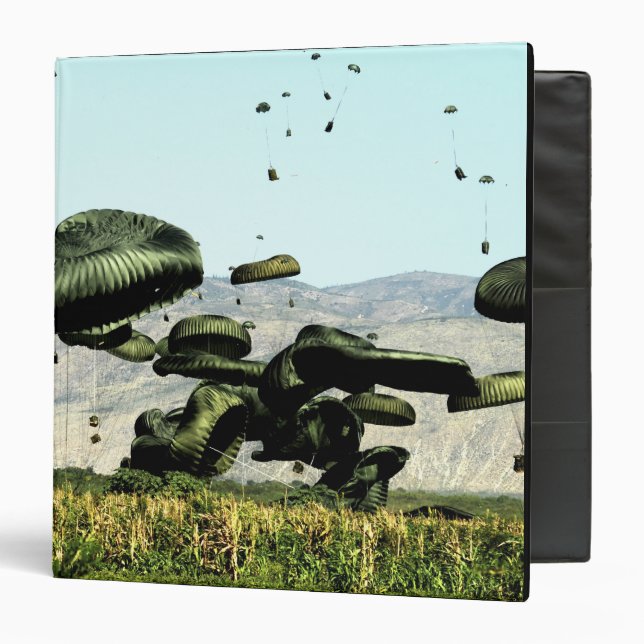 Bundles of food and water are air delivered 3 ring binder (Front/Inside)