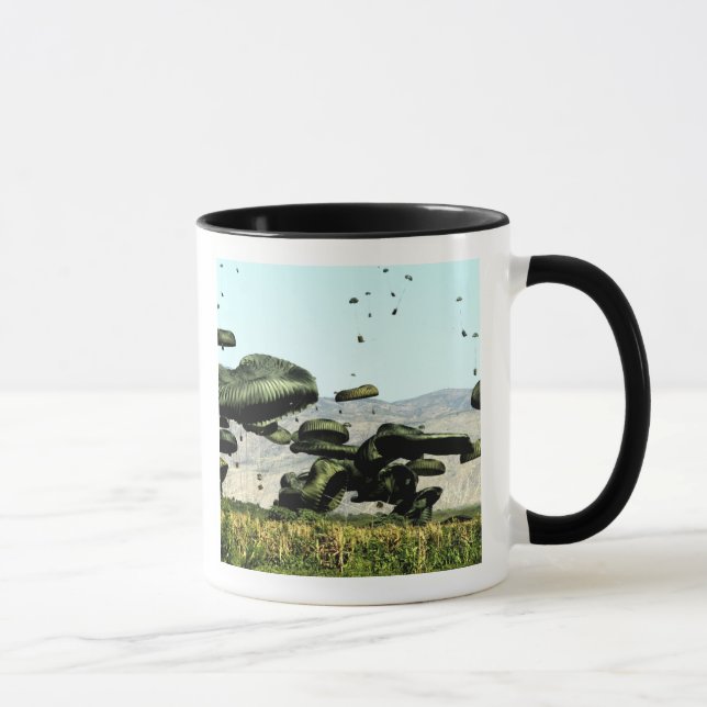 Bundles of food and water are air delivered mug (Right)