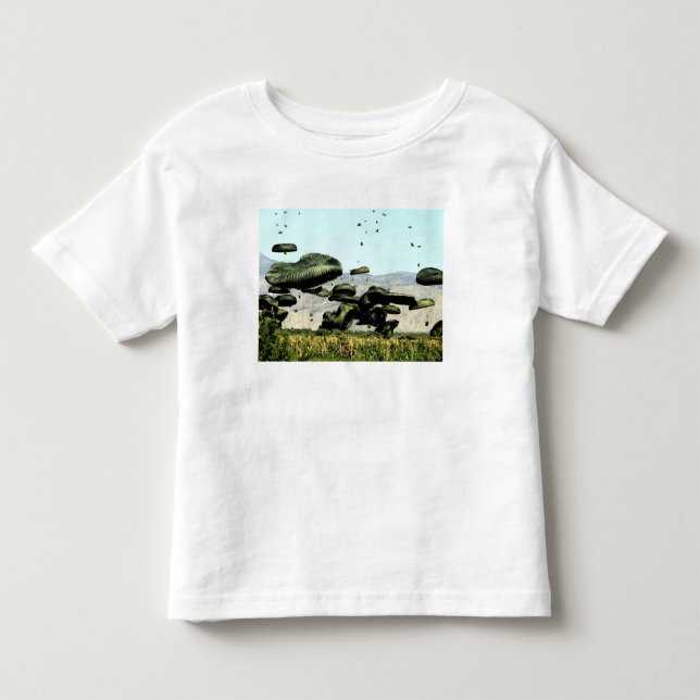Bundles of food and water are air delivered toddler t-shirt (Front)