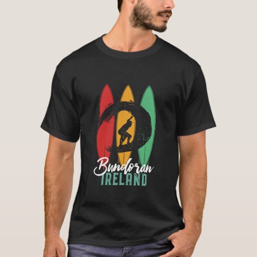 Bundoran Beach Ireland Vintage Retro Surfing T_Shirt