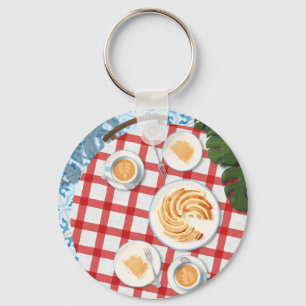 Bundt Cake and Coffee for Two Keychain