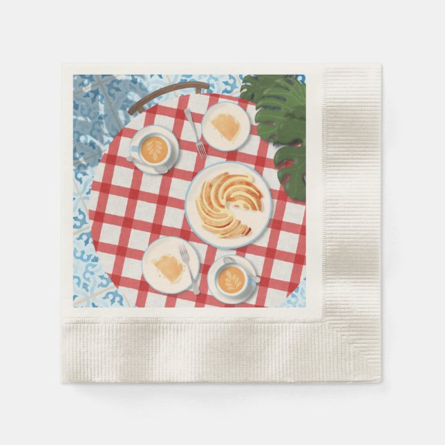 Bundt Cake and Coffee for Two Napkins (Front)