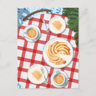 Bundt Cake and Coffee for Two Postcard