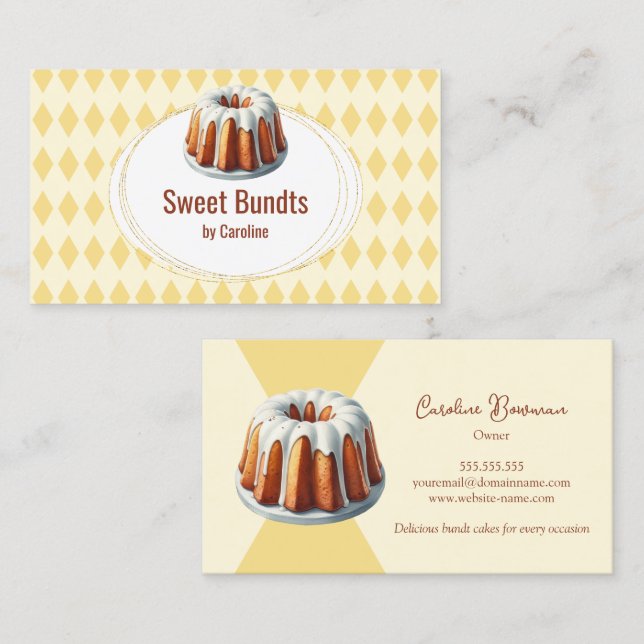Bundt Cake Bakery Business Card (Front/Back)