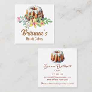 Bundt Cake Bakery Square Business Card