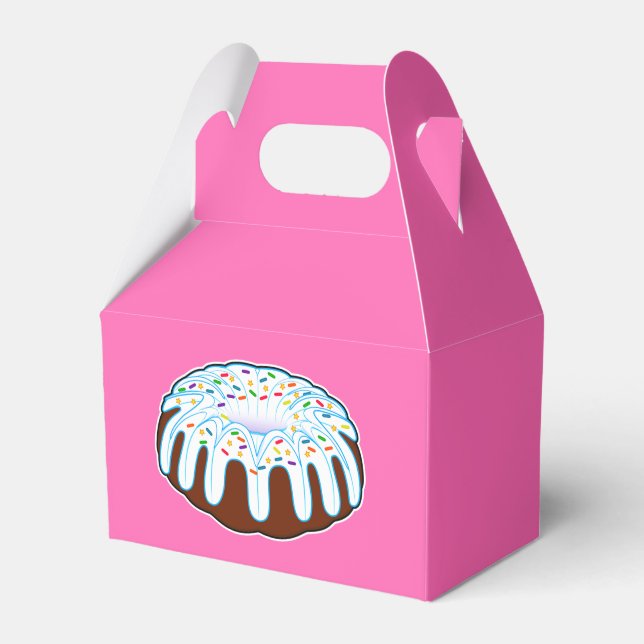 Bundt Cake with Sprinkles Favor Boxes (Front Side)