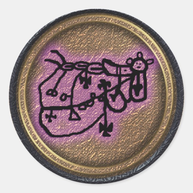 bune classic round sticker (Front)