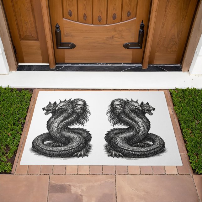 Bune Demon Three Faces, One Power Doormat (Outdoor)