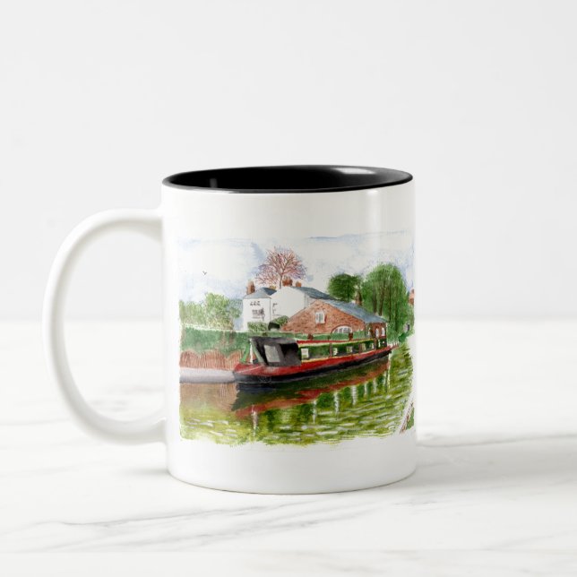 Bungalow and Narrowboat The Wharf Two-Tone Coffee Mug (Left)