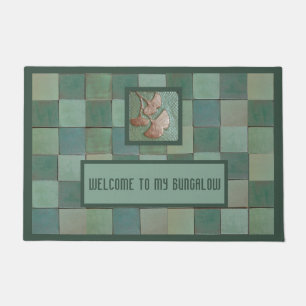 Bungalow Doormat with Gingko leaf & green tile