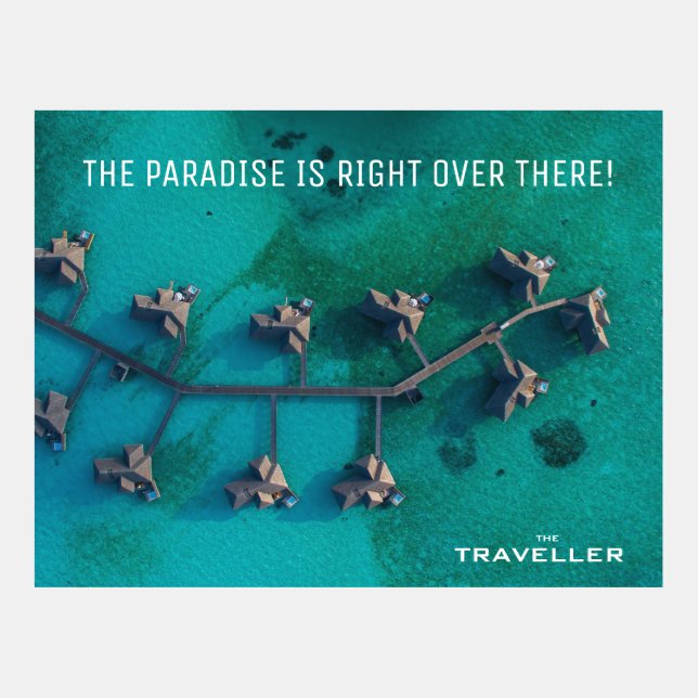 Bungalow Travel Agency Postcard Template (Front)