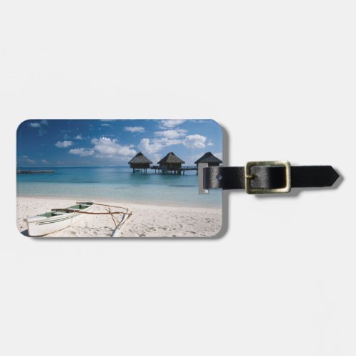 Bungalows from beach Motu Toopua Luggage Tag