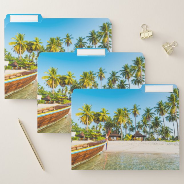 Bungalows on the Beach | Ko Mook, Thailand File Folder (Set)