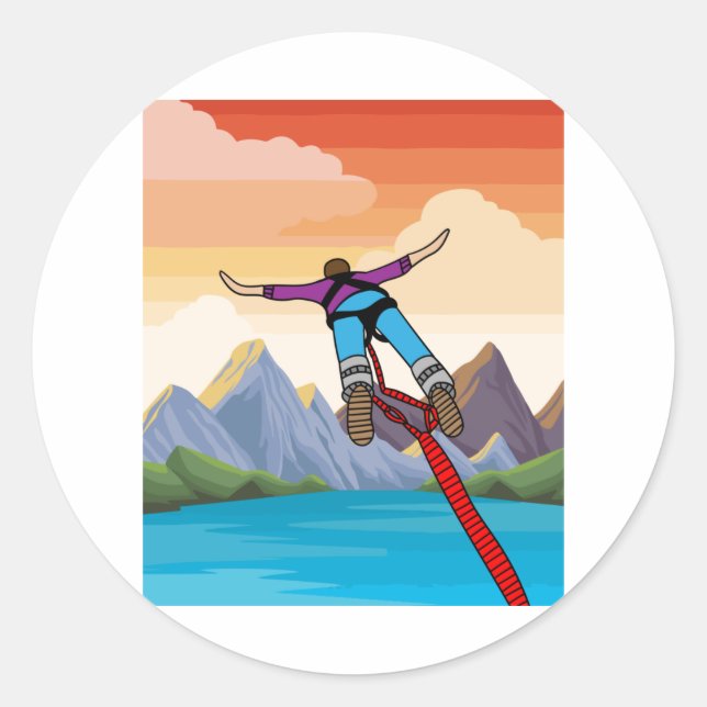 Bungee Jumping Jump To Freedom Classic Round Sticker (Front)